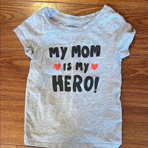 Gray Kids T-Shirt - 'My Mom is My Hero'